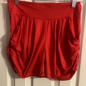 High waisted knit shorts